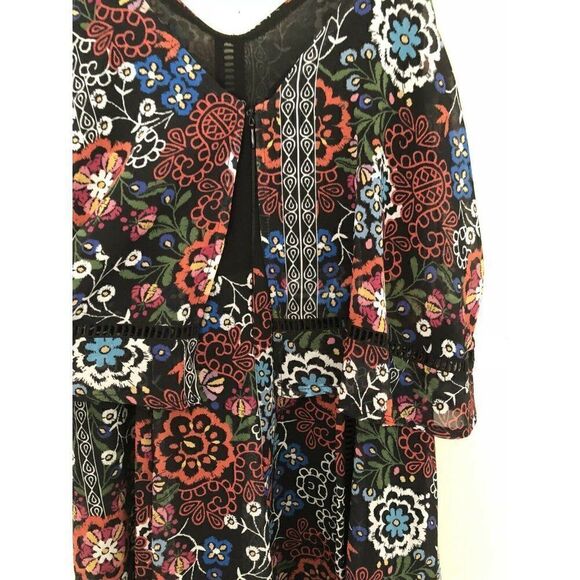 NWT NICHOLAS Sz 2 SLEEVELESS POPOVER MINI DRESS BORDER FLORAL $495 - Picture 11 of 11